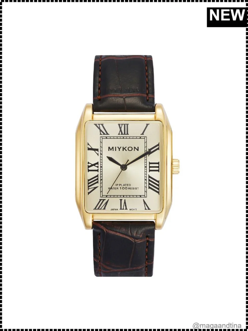 Mens Vintage Tank Dress Watch Genuine Leather Strap Japanese Quartz Water